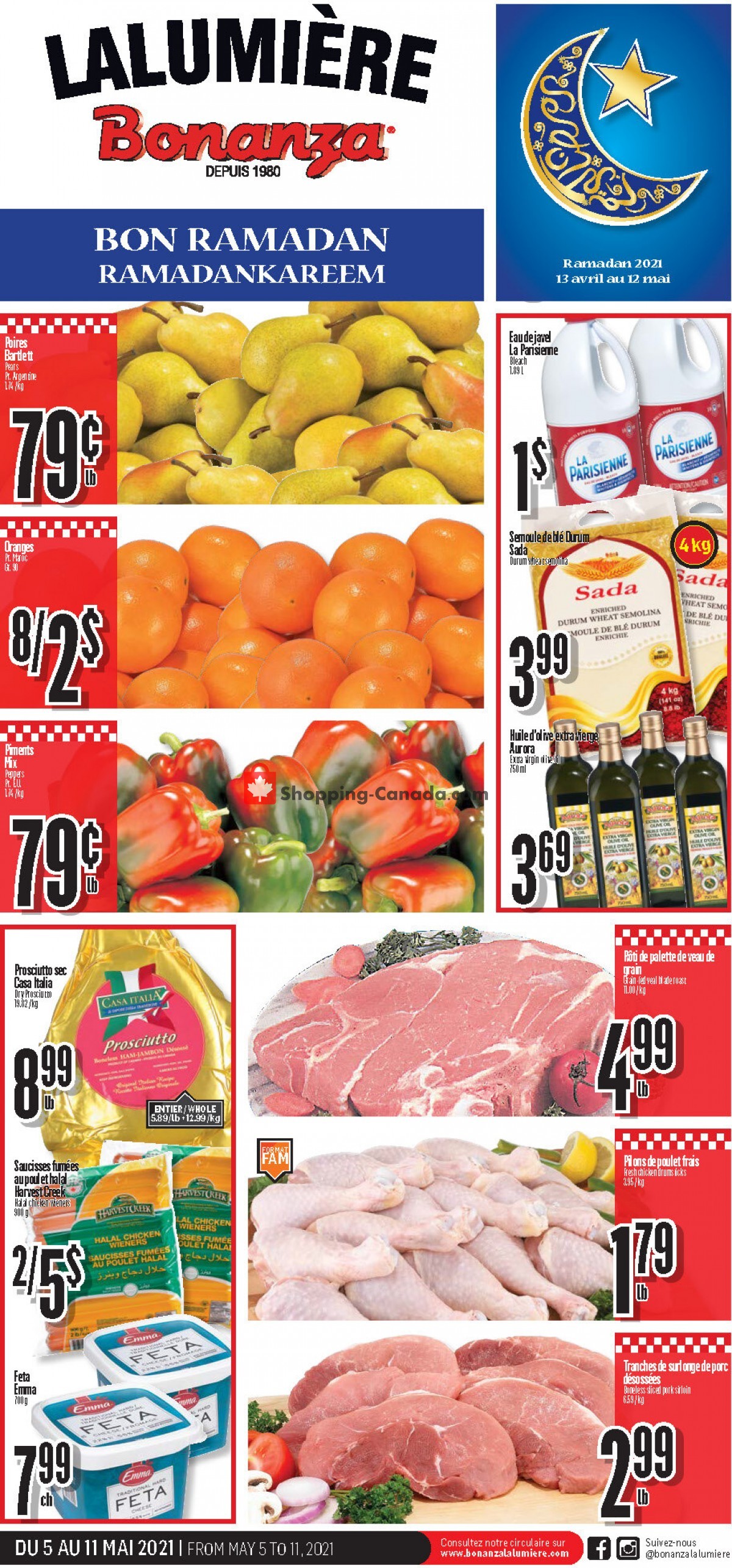 Bonanza Lalumière flyer from Wednesday May 5, 2021 to Tuesday May 11, 2021 - page 1