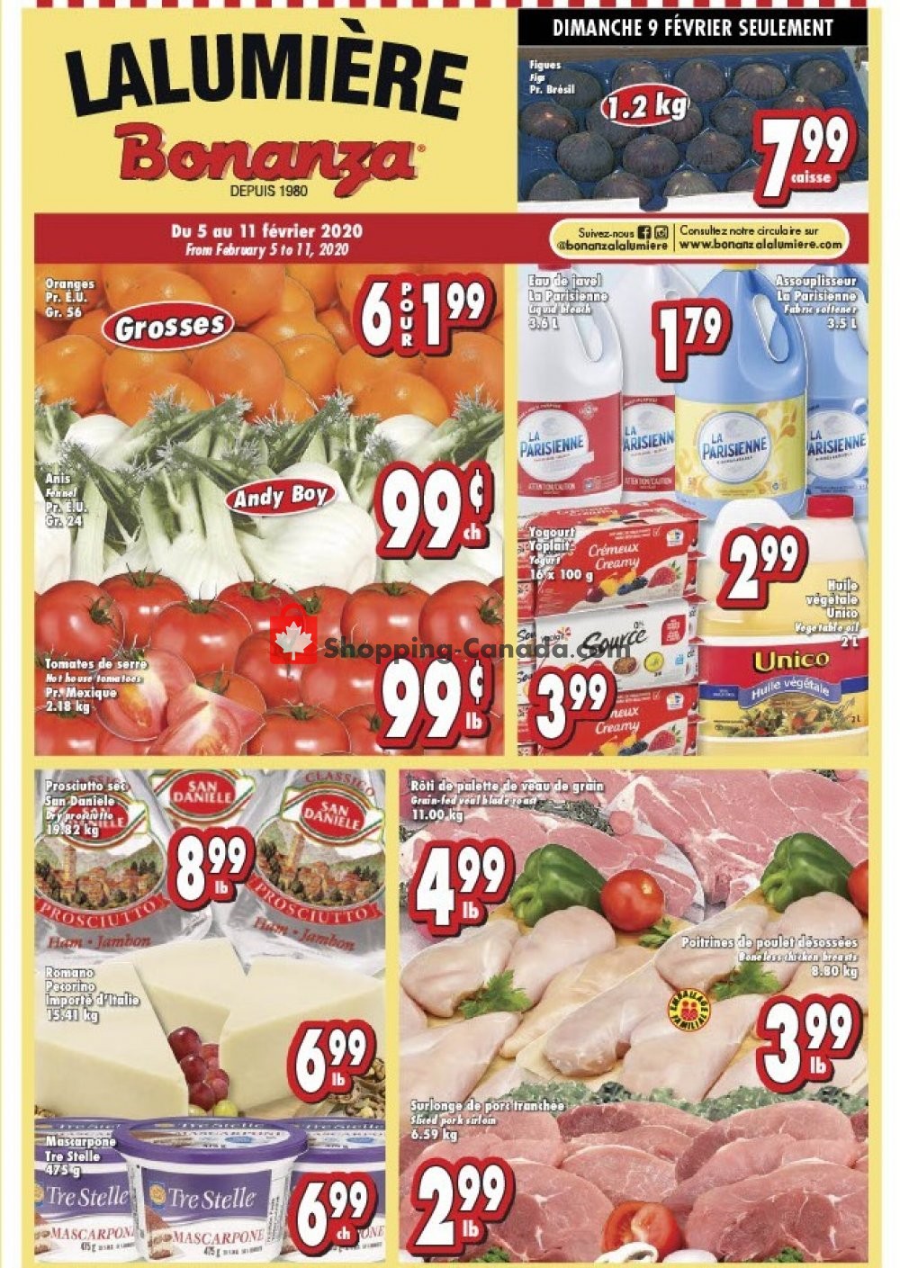 Bonanza Lalumière flyer from Wednesday February 5, 2020 to Tuesday February 11, 2020 - page 1