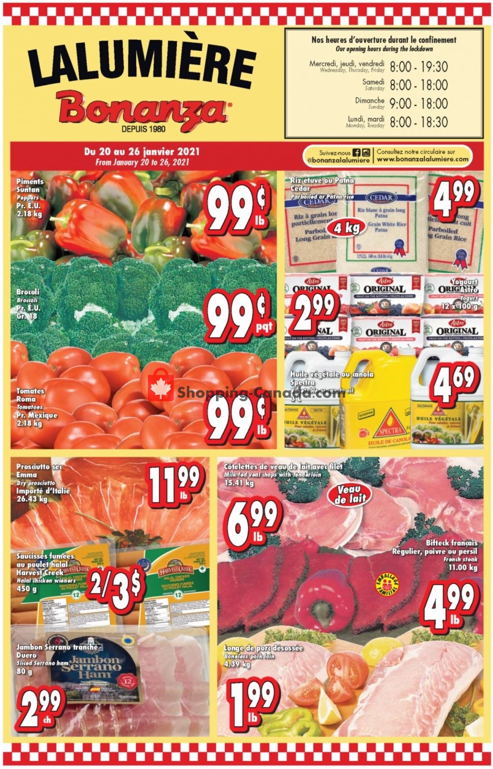 Bonanza Lalumière flyer from Wednesday January 20, 2021 to Tuesday January 26, 2021 - page 1