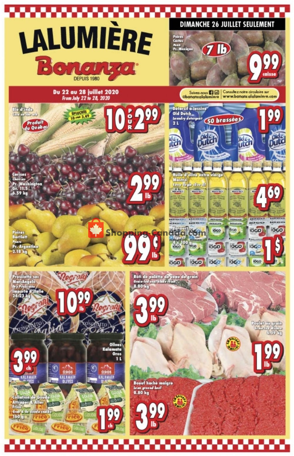 Bonanza Lalumière flyer from Wednesday July 22, 2020 to Tuesday July 28, 2020 - page 1