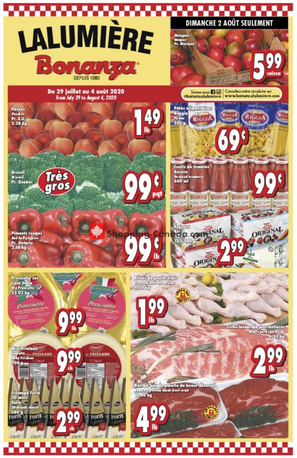Bonanza Lalumière flyer from Wednesday July 29, 2020 to Tuesday August 4, 2020 - page 1