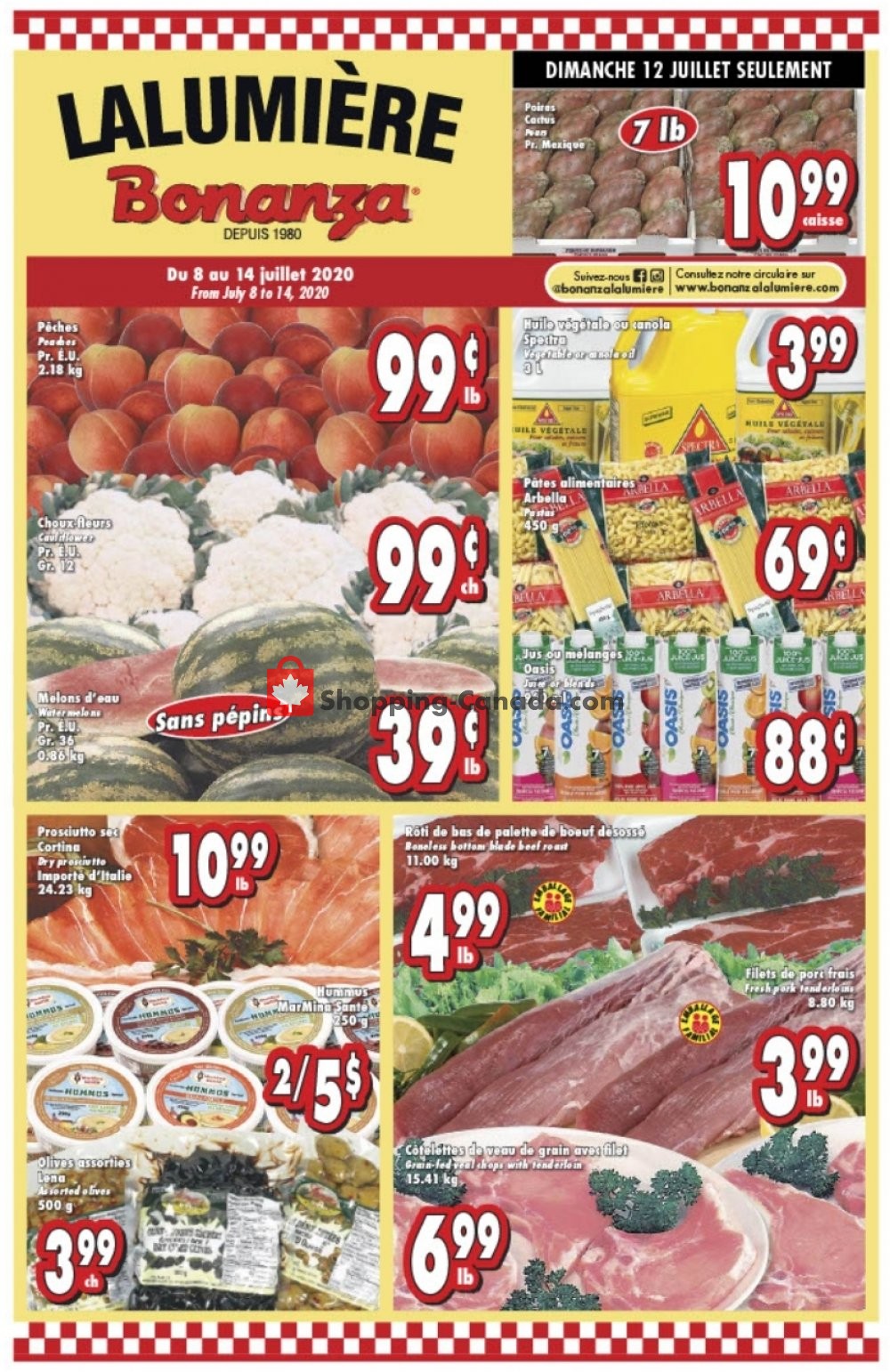 Bonanza Lalumière flyer from Wednesday July 8, 2020 to Tuesday July 14, 2020 - page 1