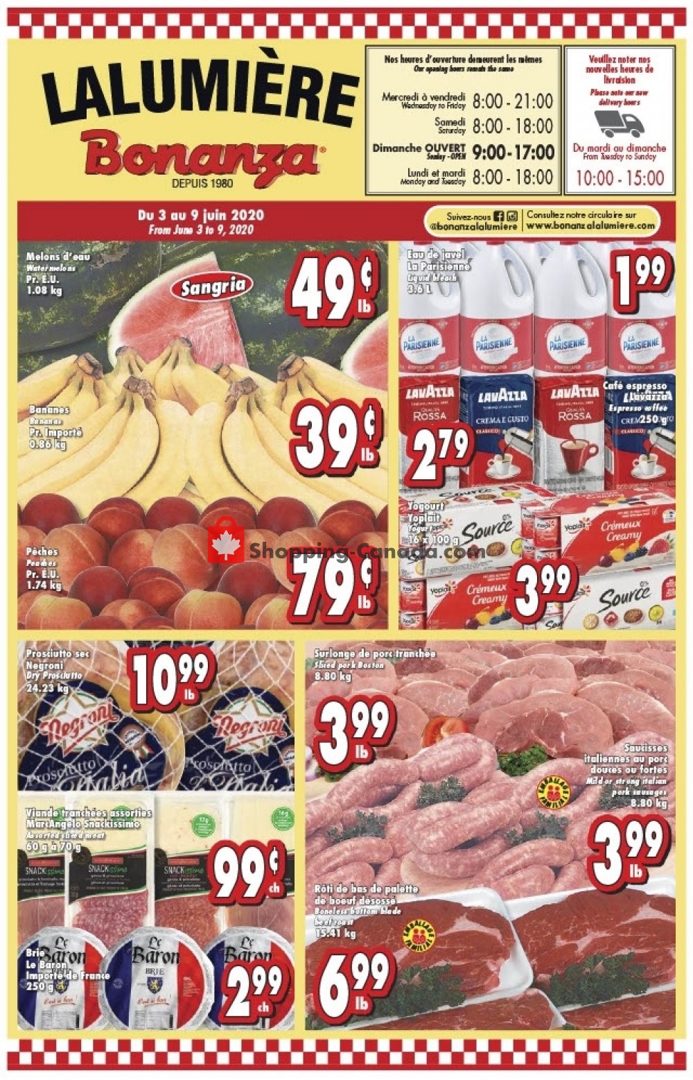 Bonanza Lalumière flyer from Wednesday June 3, 2020 to Tuesday June 9, 2020 - page 1