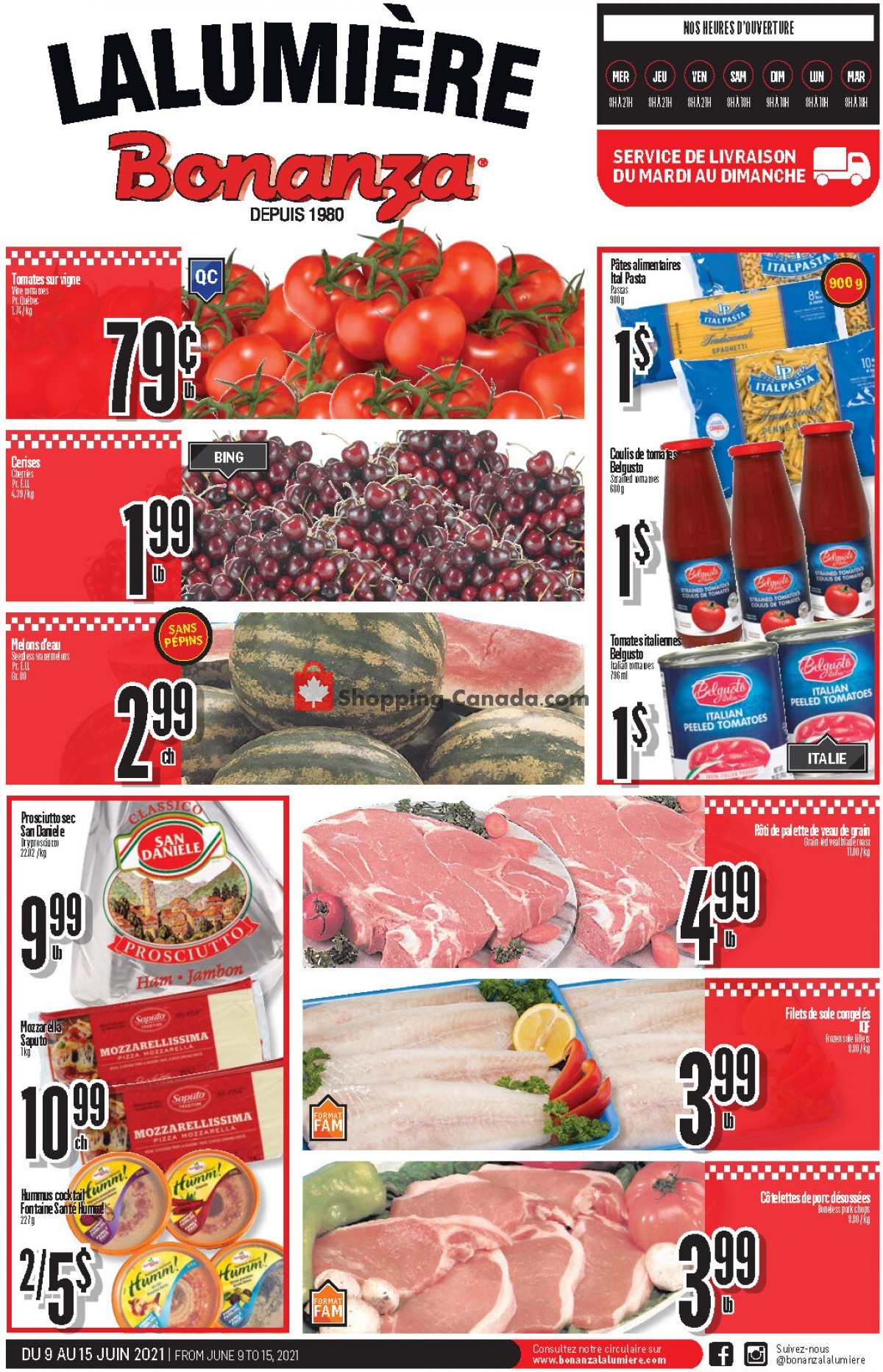Bonanza Lalumière flyer from Wednesday June 9, 2021 to Tuesday June 15, 2021 - page 1