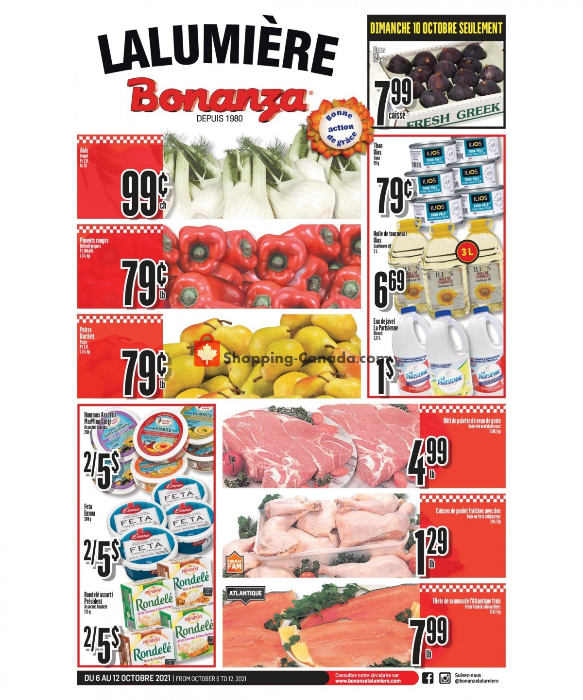 Bonanza Lalumière flyer from Wednesday October 6, 2021 to Tuesday October 12, 2021 - page 1