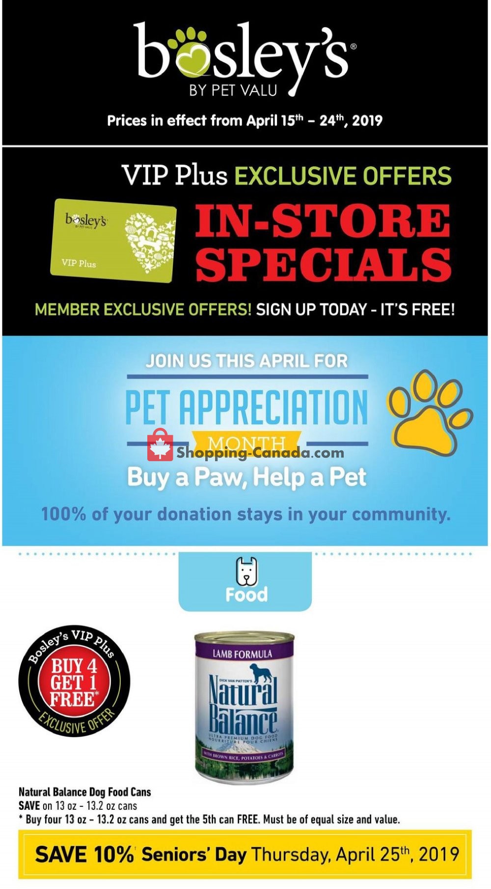 Bosley’s flyer from Monday April 15, 2019 to Wednesday April 24, 2019 - page 1