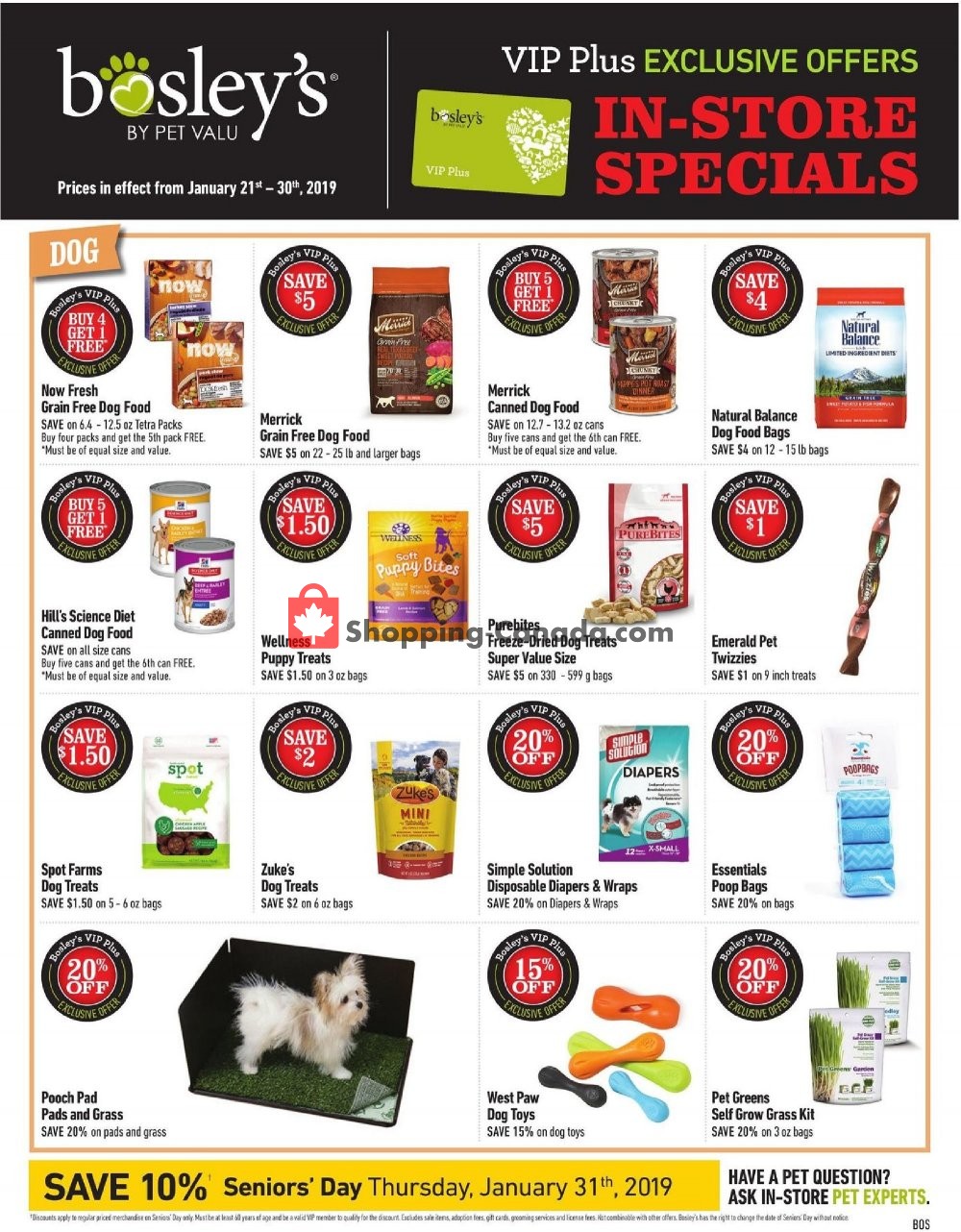 Bosley’s flyer from Monday January 21, 2019 to Wednesday January 30, 2019 - page 1