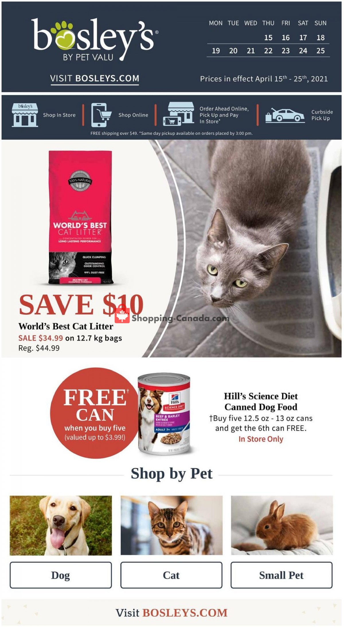 Bosley’s flyer from Thursday April 15, 2021 to Sunday April 25, 2021 - page 1