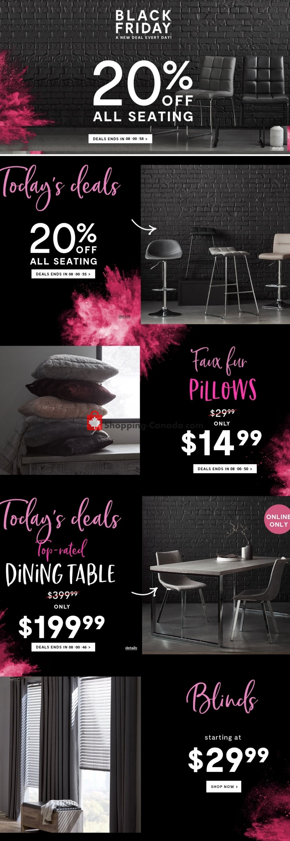 Bouclair Canada, flyer (Hot deals) November 22 November 22, 2018