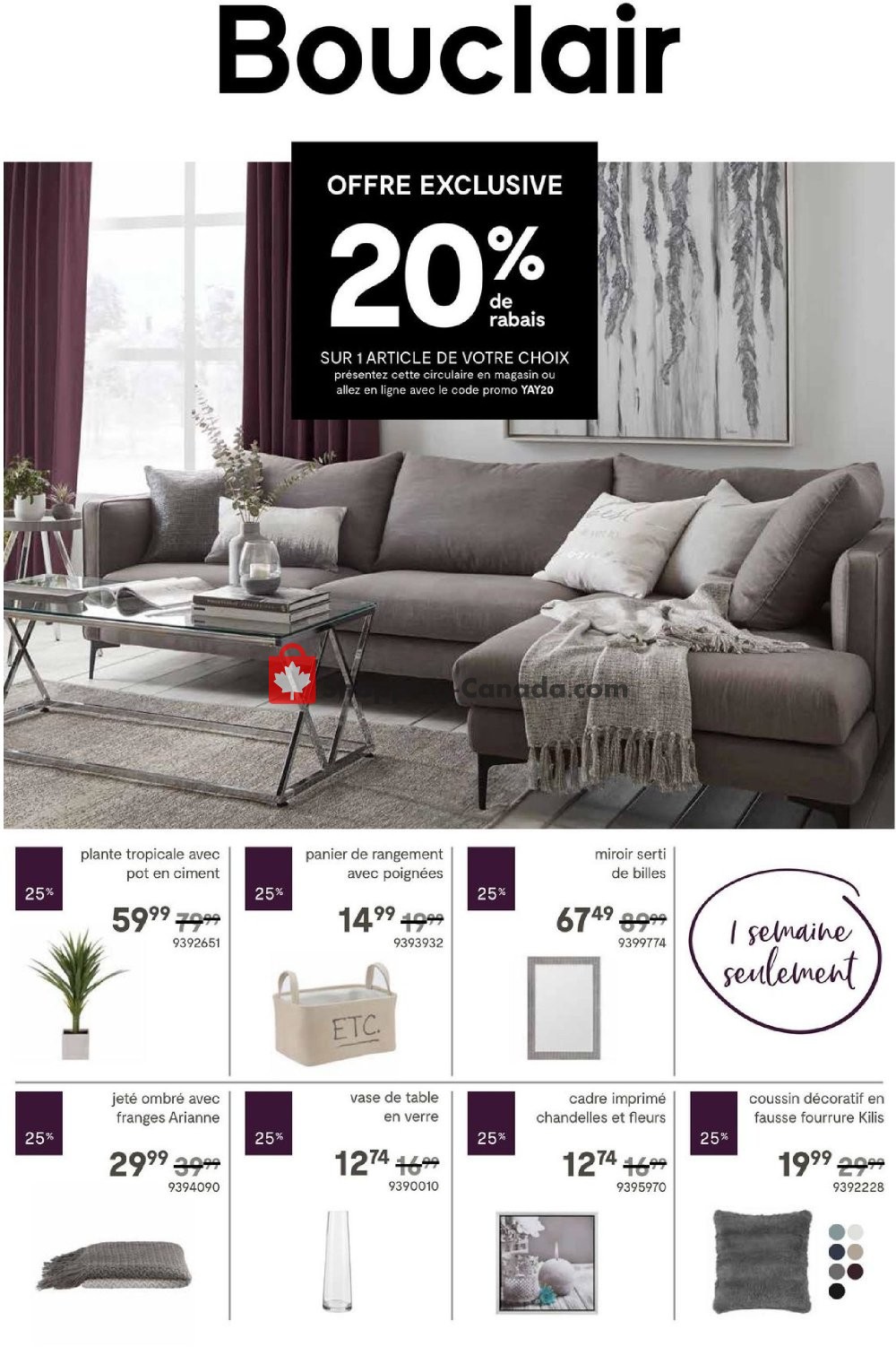 Bouclair flyer from Wednesday October 31, 2018 to Tuesday November 6, 2018 - page 1