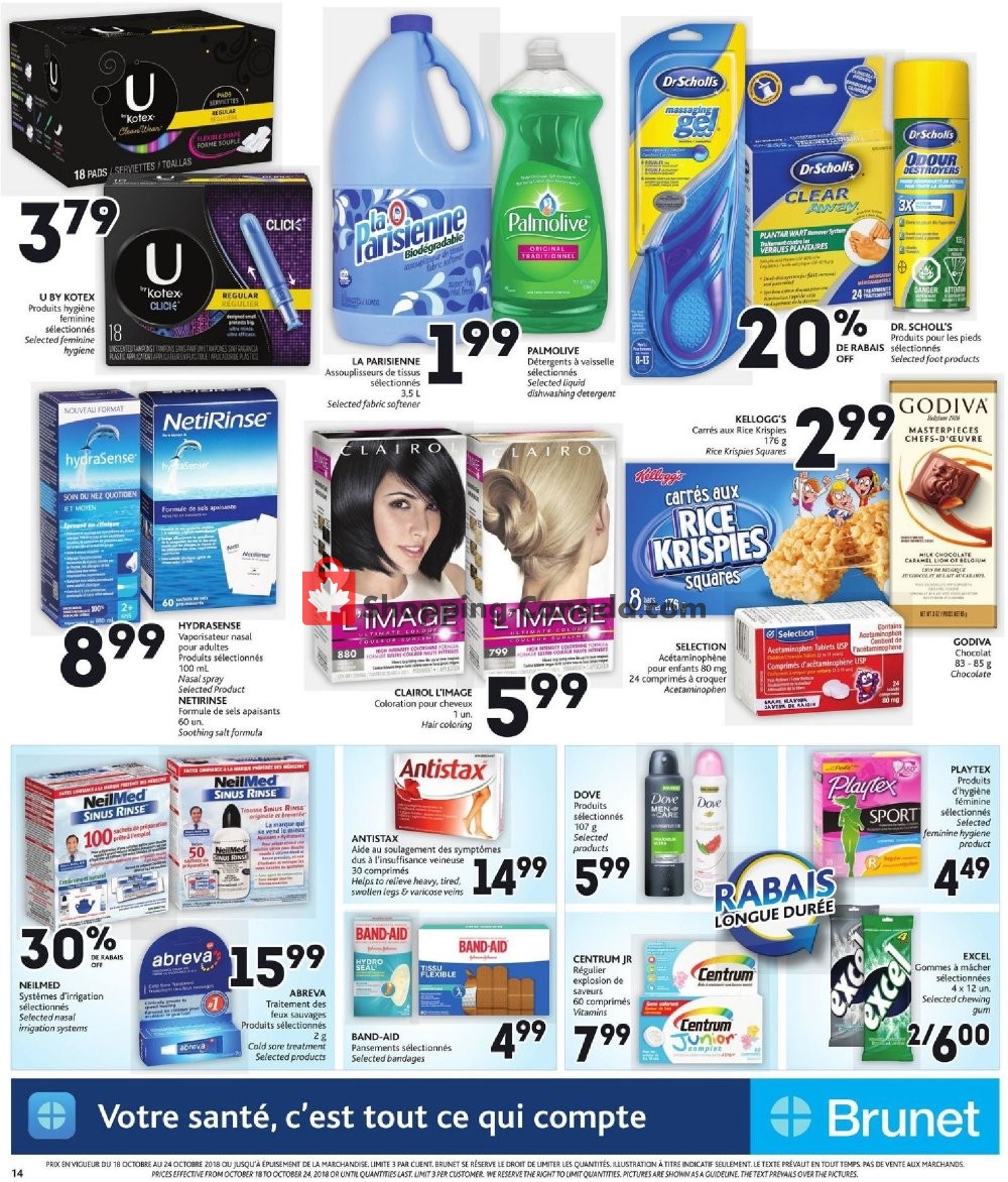Brunet flyer from Thursday October 18, 2018 to Wednesday October 24, 2018 - page 14