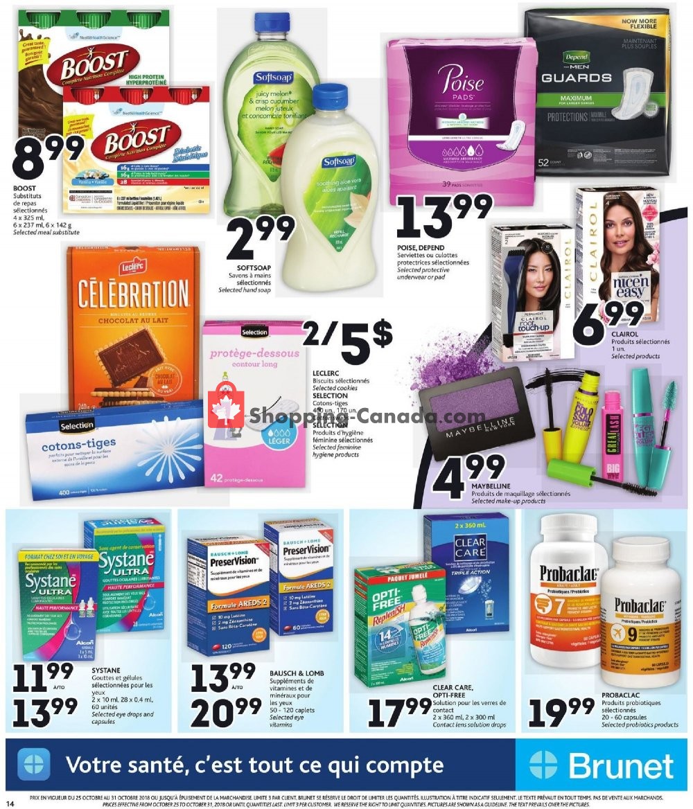 Brunet flyer from Thursday October 25, 2018 to Wednesday October 31, 2018 - page 14