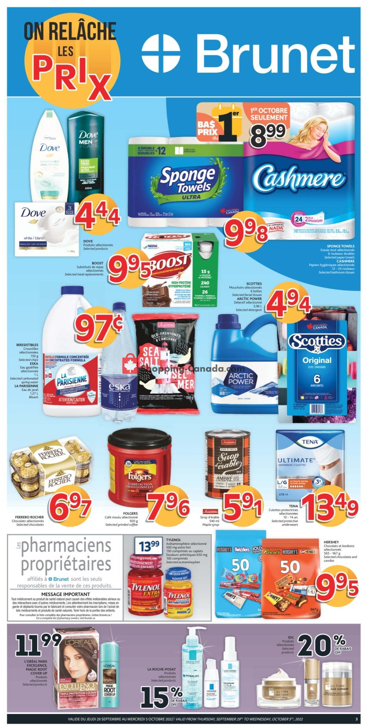 Canada, flyer (On Relache Les Prix) September 29 October 5