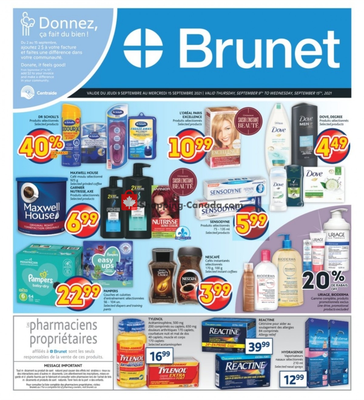 Brunet flyer from Thursday September 9, 2021 to Wednesday September 15, 2021 - page 1