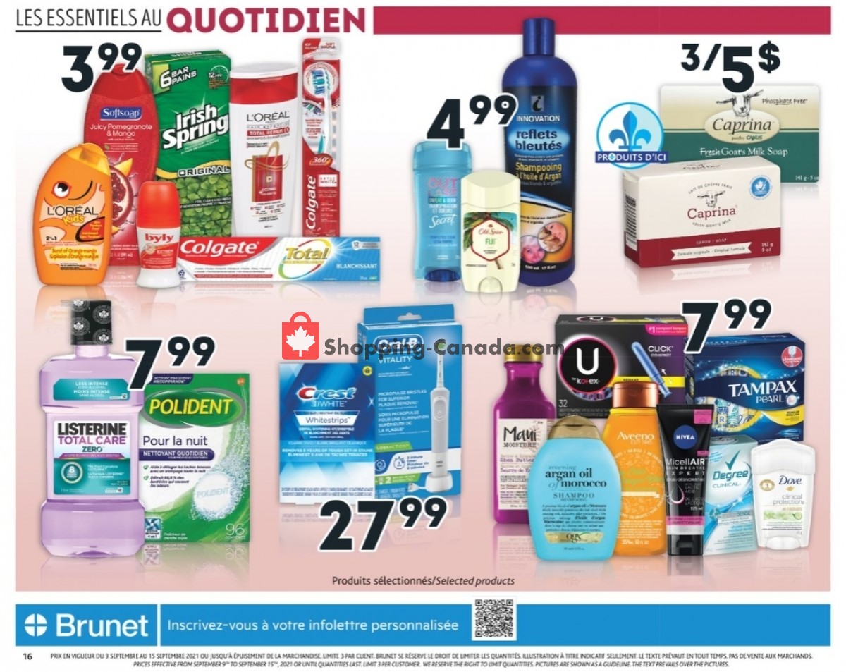 Brunet flyer from Thursday September 9, 2021 to Wednesday September 15, 2021 - page 16