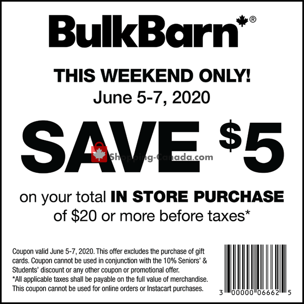 Bulk Barn flyer from Friday June 5, 2020 to Sunday June 7, 2020 - page 1