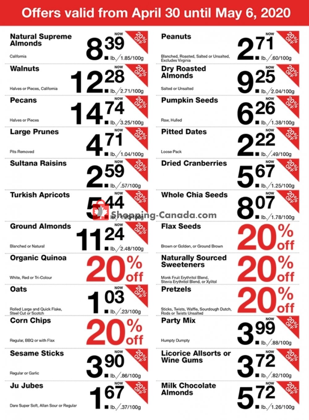 Bulk Barn flyer from Thursday April 30, 2020 to Wednesday May 6, 2020 - page 1
