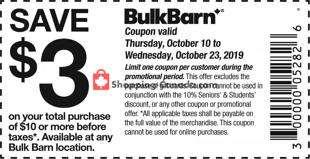 Bulk Barn flyer from Thursday October 10, 2019 to Wednesday October 23, 2019 - page 1