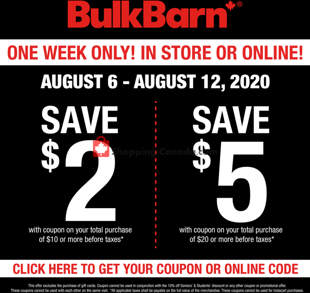 Bulk Barn flyer from Thursday August 6, 2020 to Wednesday August 12, 2020 - page 1