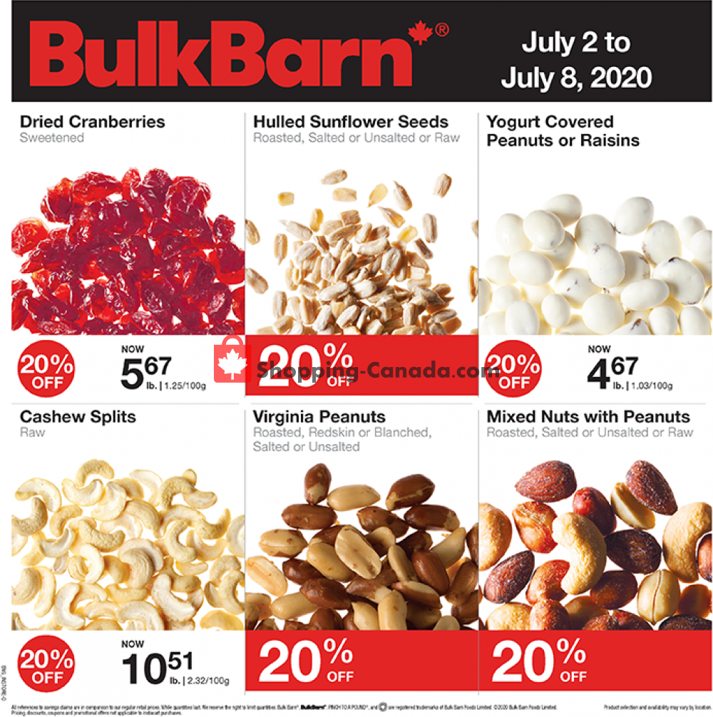 Bulk Barn flyer from Thursday July 2, 2020 to Wednesday July 8, 2020 - page 1