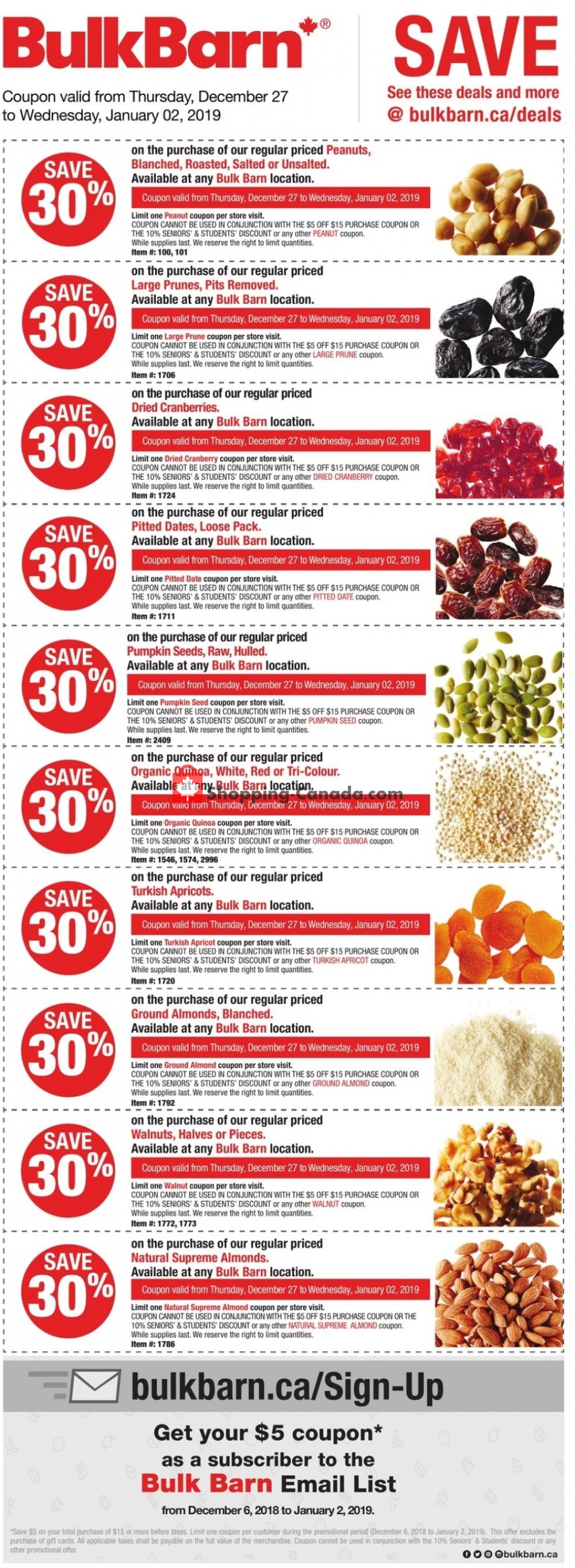 Bulk Barn flyer from Thursday December 27, 2018 to Wednesday January 2, 2019 - page 1