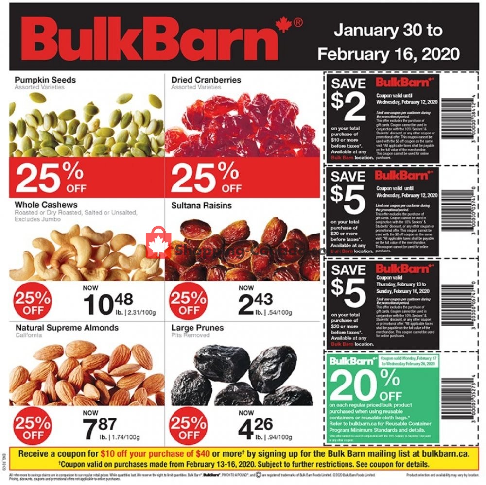 Bulk Barn Canada, flyer (Special Offer) January 30 February 16