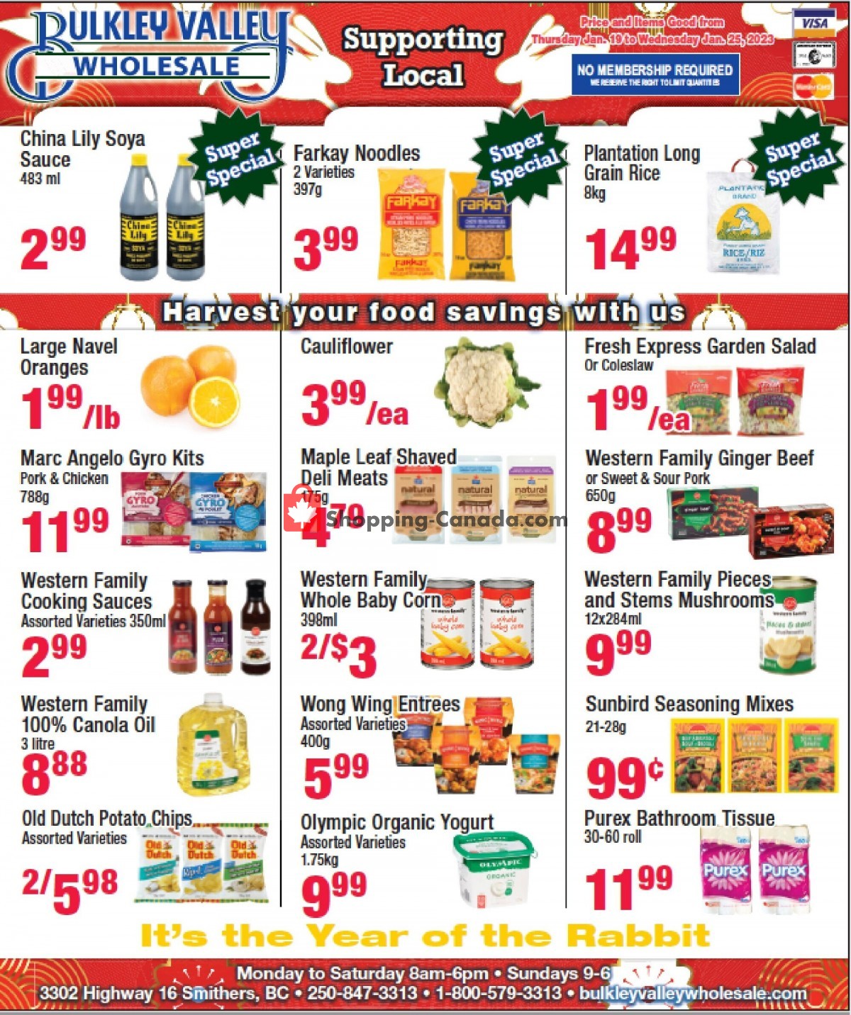 Bulkley Valley Wholesale flyer from Thursday January 19, 2023 to Wednesday January 25, 2023 - page 1