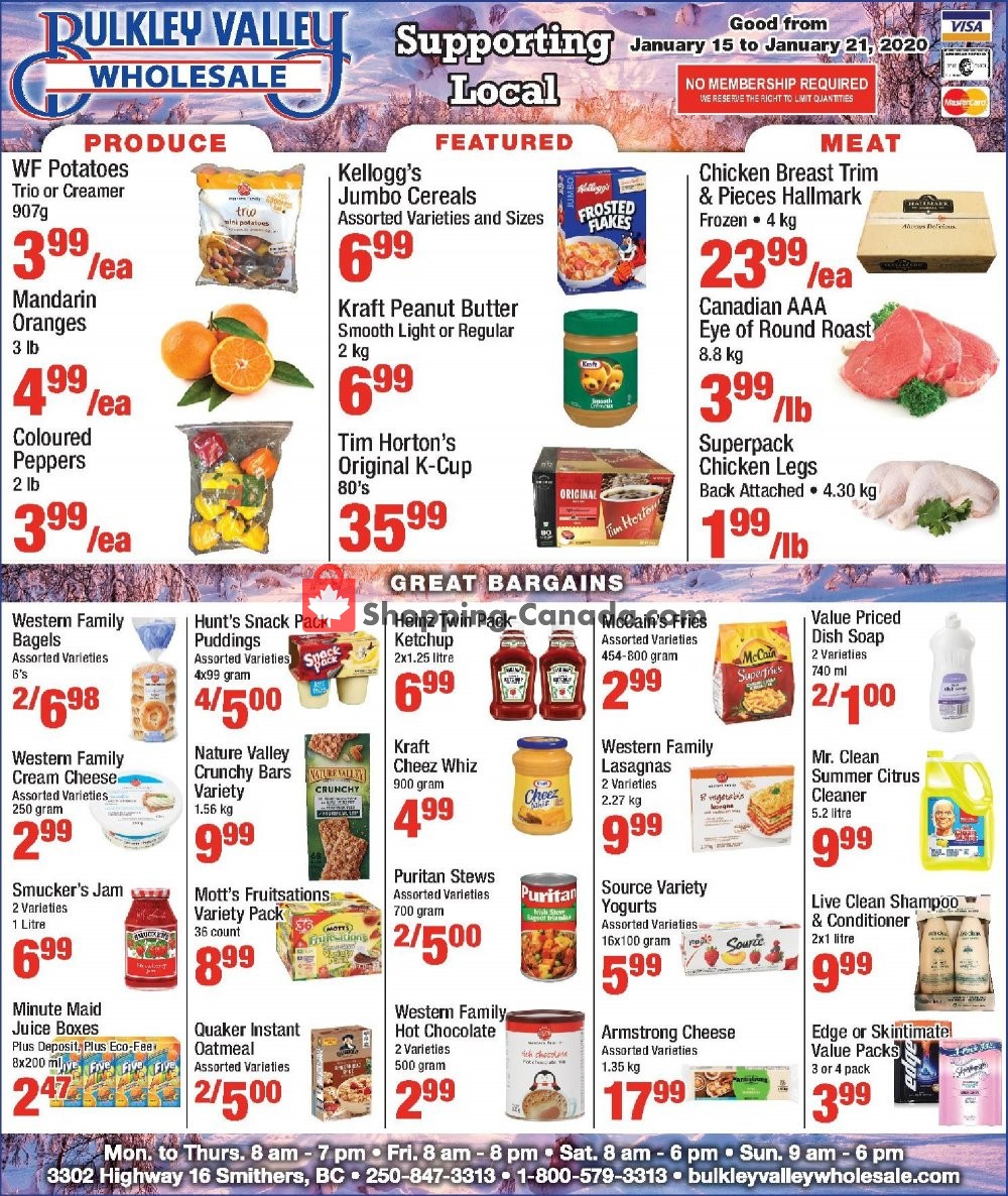 Bulkley Valley Wholesale flyer from Wednesday January 15, 2020 to Tuesday January 21, 2020 - page 1