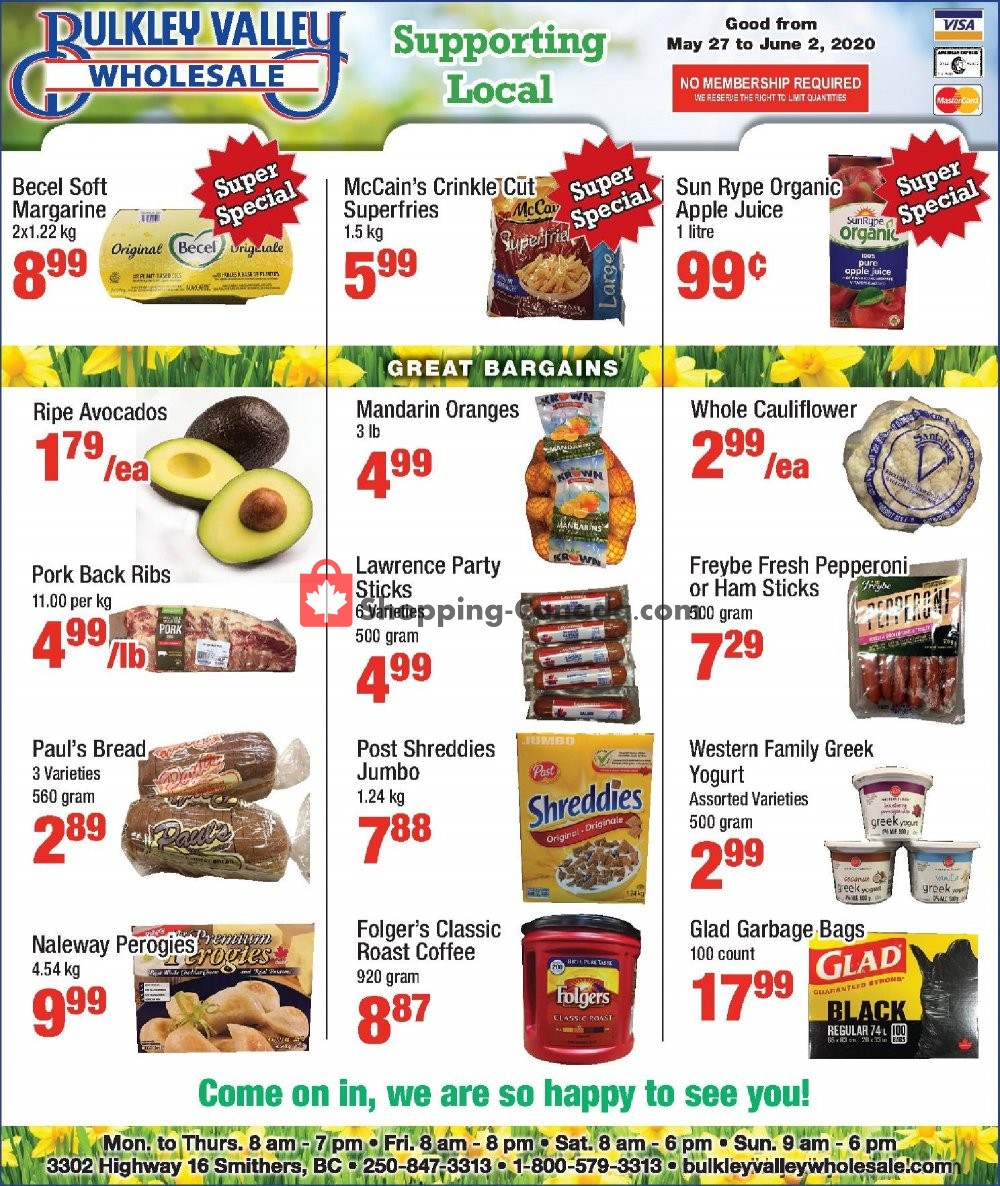 Bulkley Valley Wholesale flyer from Wednesday May 27, 2020 to Tuesday June 2, 2020 - page 1