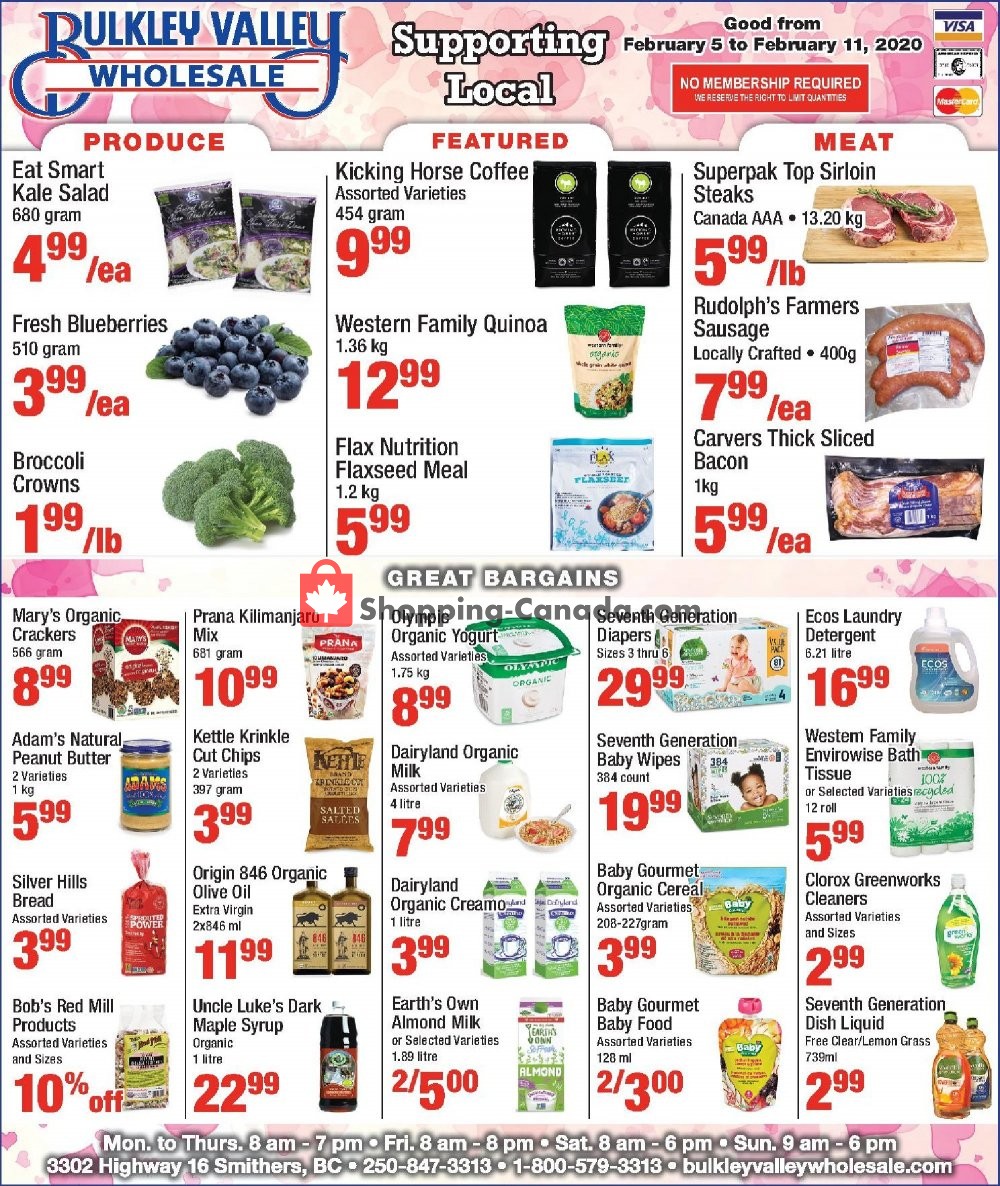 Bulkley Valley Wholesale flyer from Wednesday February 5, 2020 to Tuesday February 11, 2020 - page 1