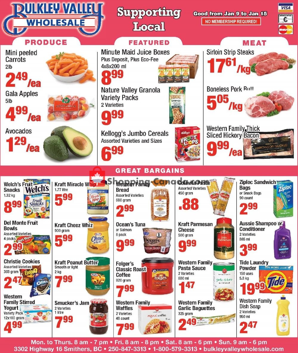 Bulkley Valley Wholesale flyer from Wednesday January 9, 2019 to Tuesday January 15, 2019 - page 1