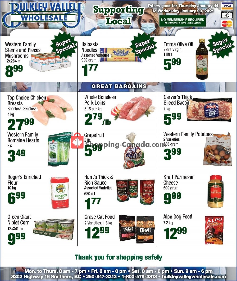 Bulkley Valley Wholesale flyer from Thursday January 14, 2021 to Wednesday January 20, 2021 - page 1
