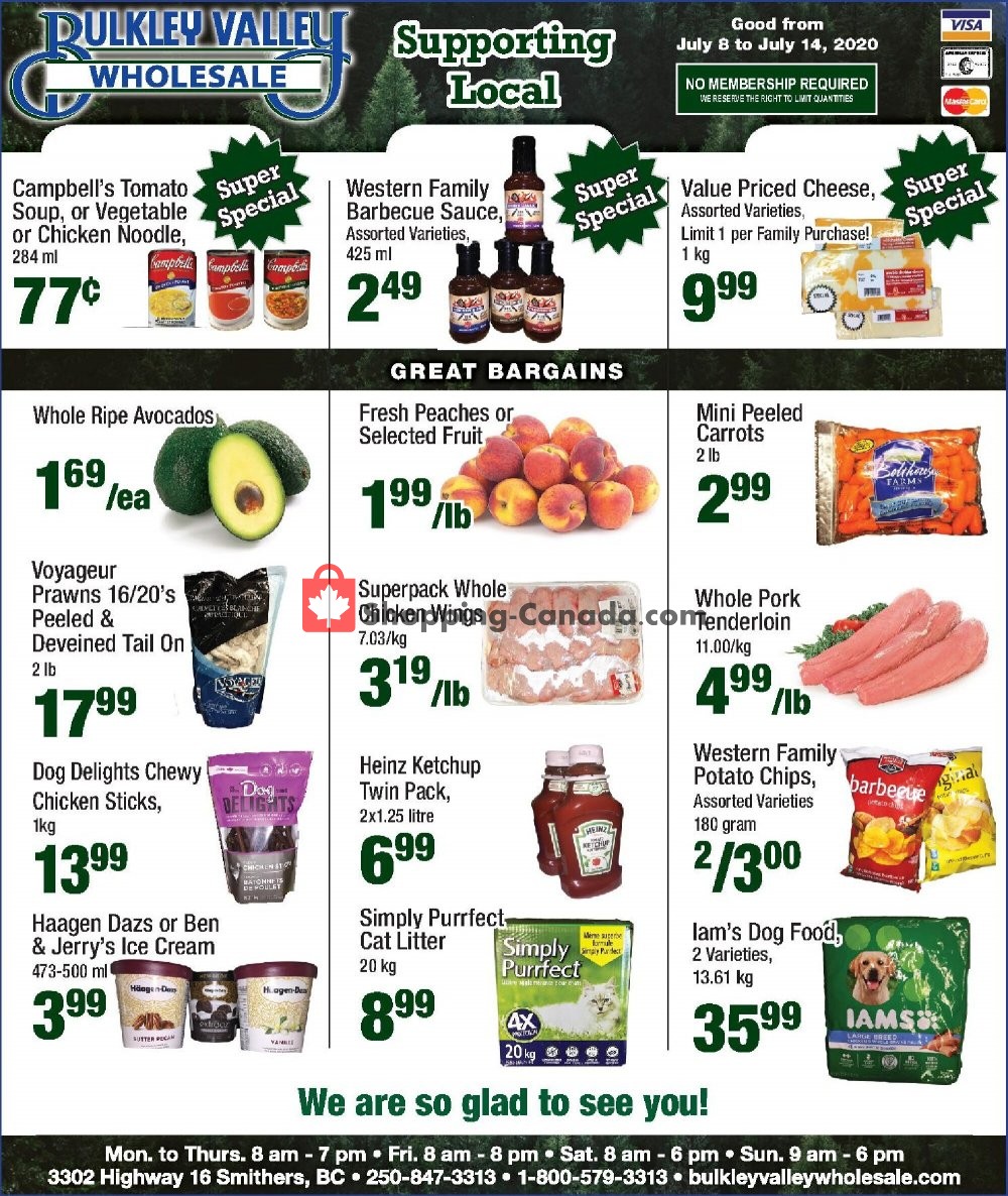 Bulkley Valley Wholesale flyer from Wednesday July 8, 2020 to Tuesday July 14, 2020 - page 1