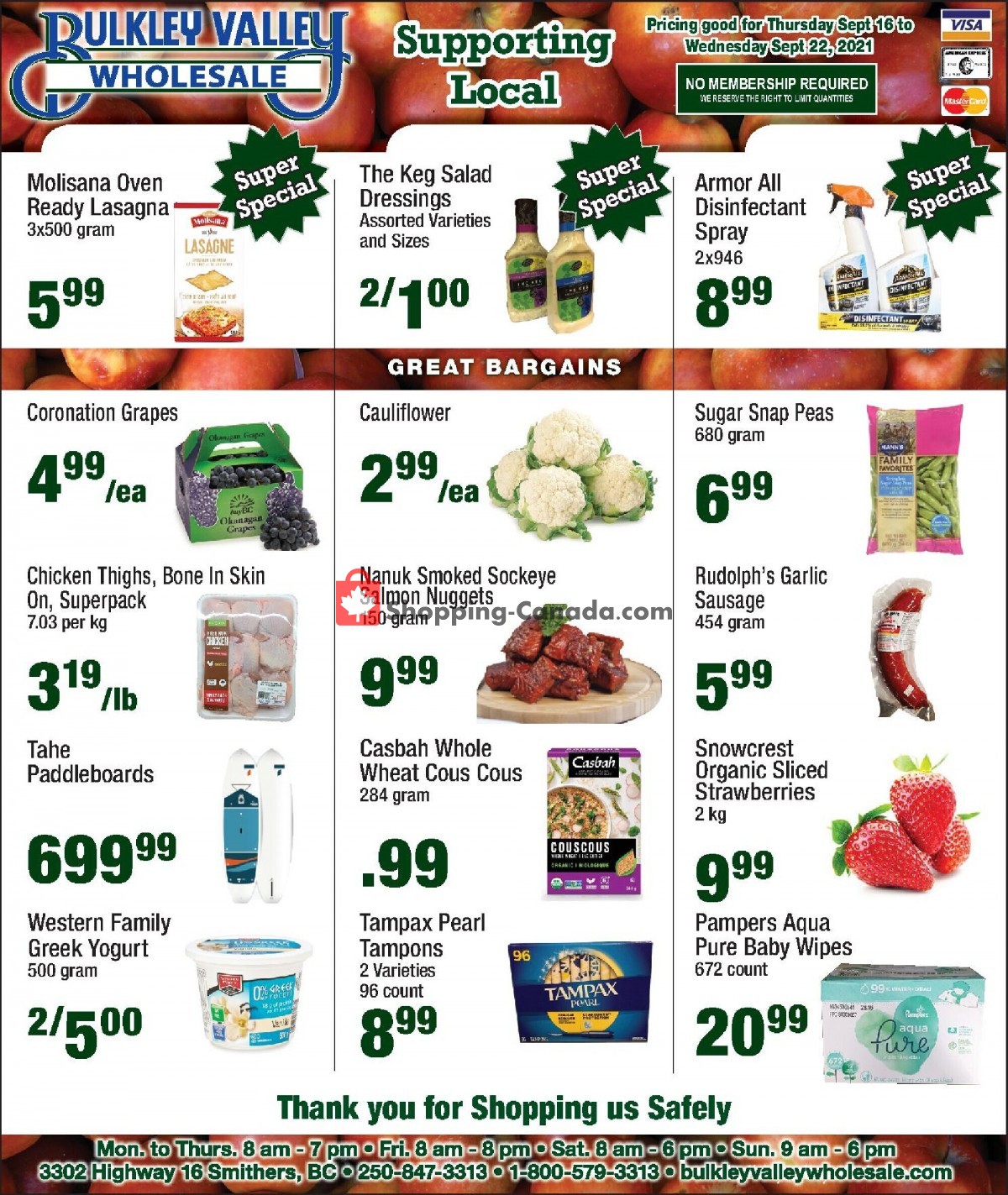 Bulkley Valley Wholesale flyer from Thursday September 16, 2021 to Wednesday September 22, 2021 - page 1