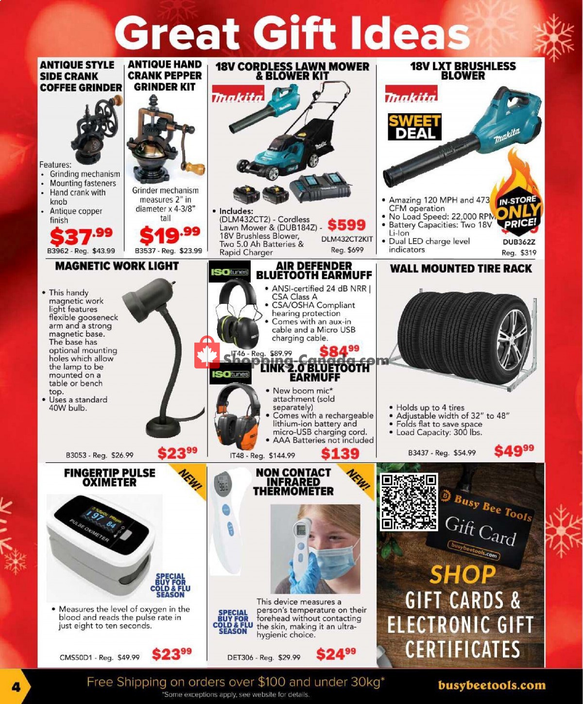 Busy Bee Tools Canada, flyer (Holiday Catalogue) November 6