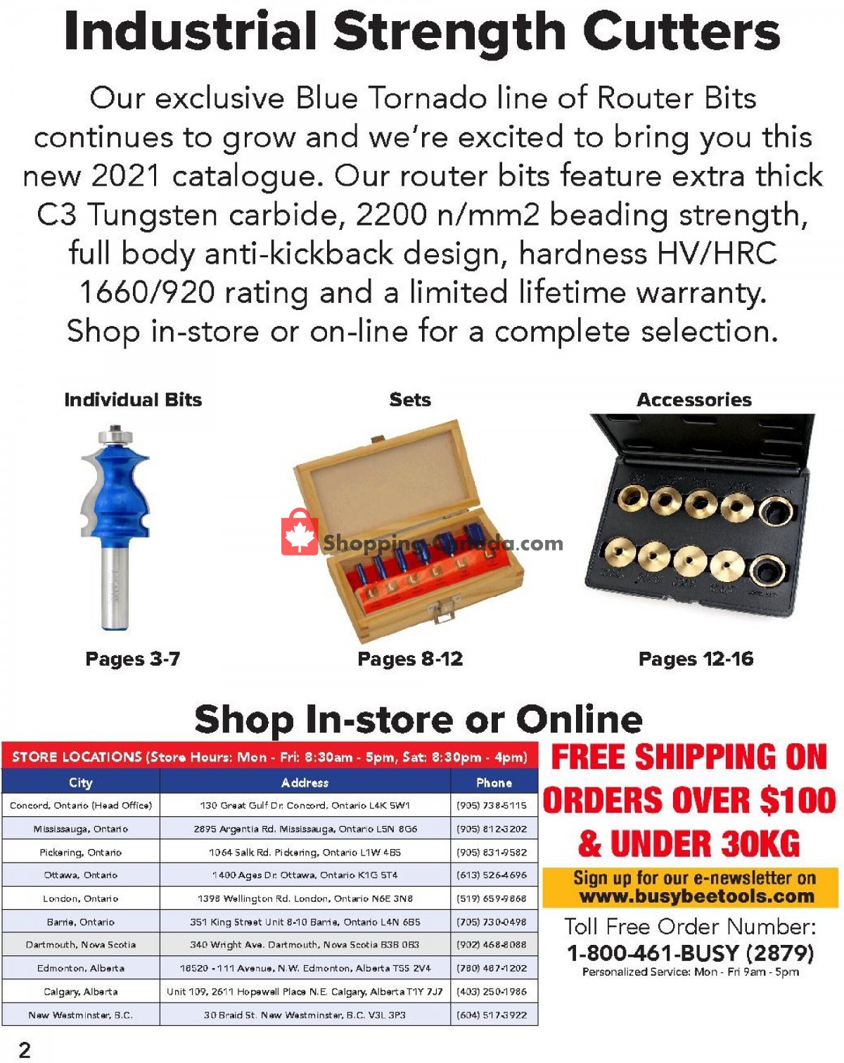 Busy Bee Tools Canada, flyer (Router Bit And Accessories Catalogue