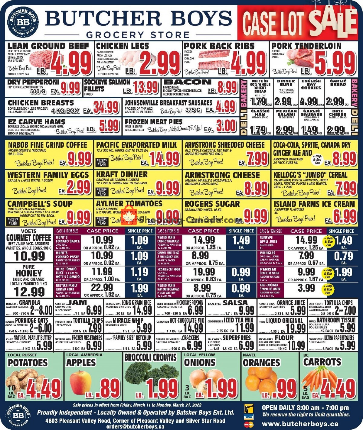 Butcher Boys Canada, flyer (Case Lot Sale) March 11 March 21, 2022 Shopping Canada