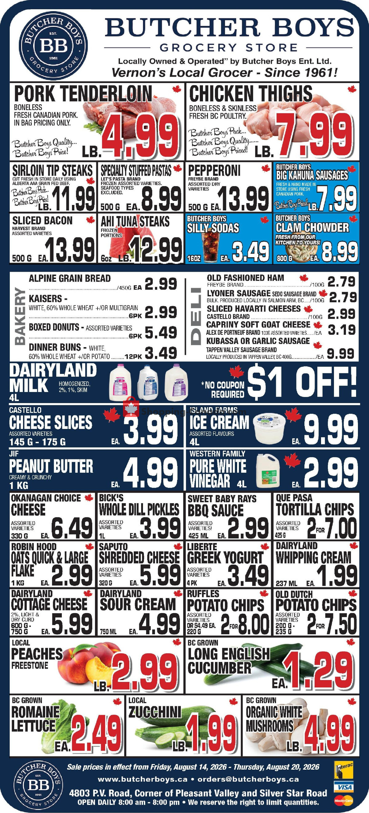 Butcher Boys flyer from Friday August 14, 2026 to Thursday August 20, 2026 - page 1