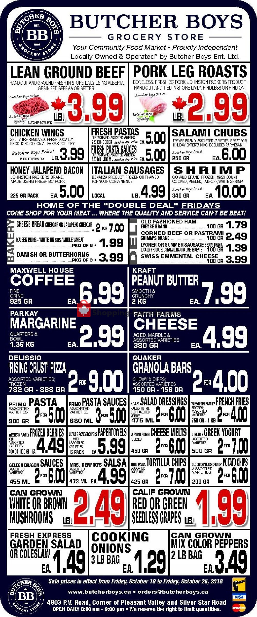 Butcher Boys flyer from Friday October 19, 2018 to Friday October 26, 2018 - page 1
