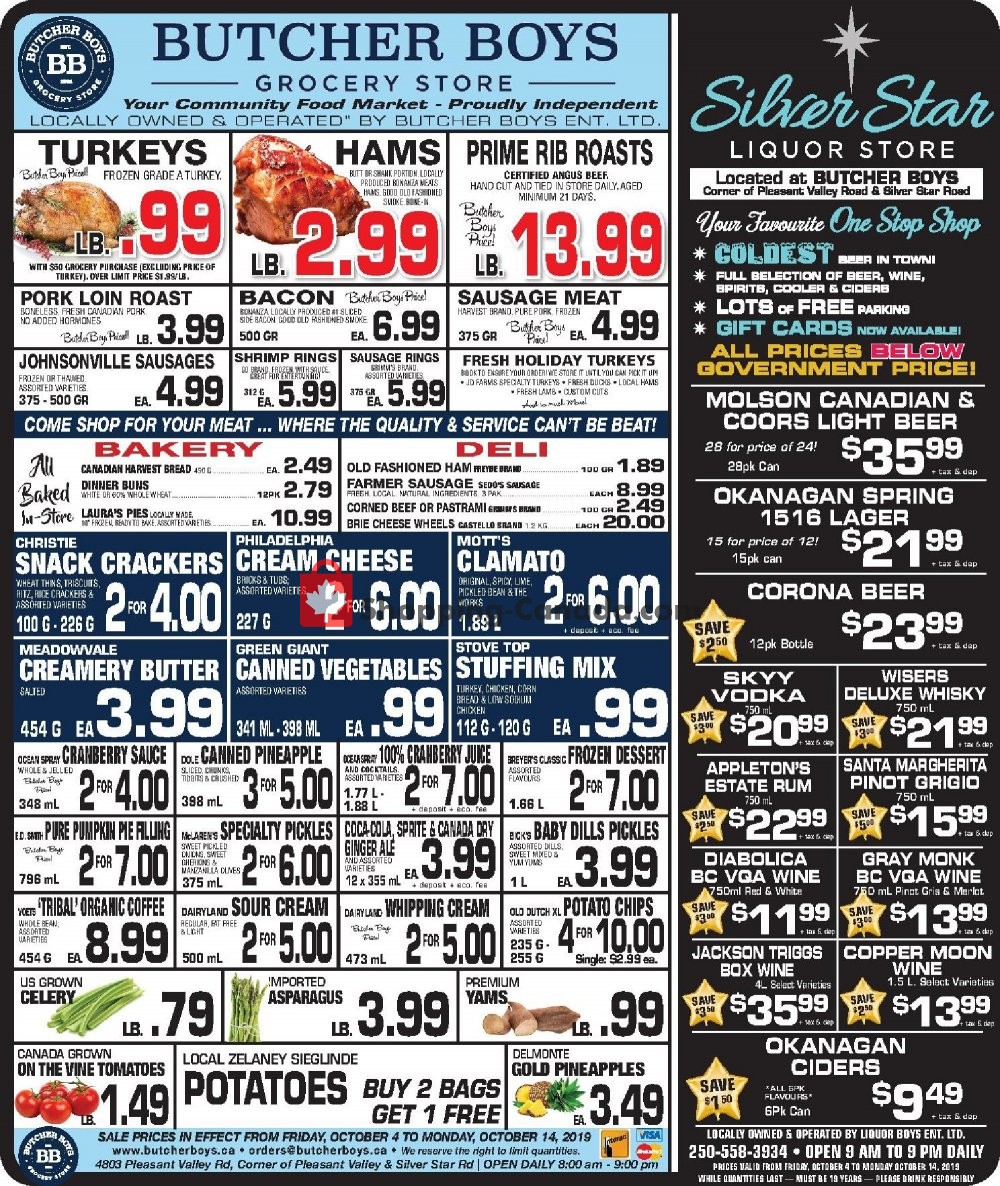 Butcher Boys flyer from Friday October 4, 2019 to Monday October 14, 2019 - page 1