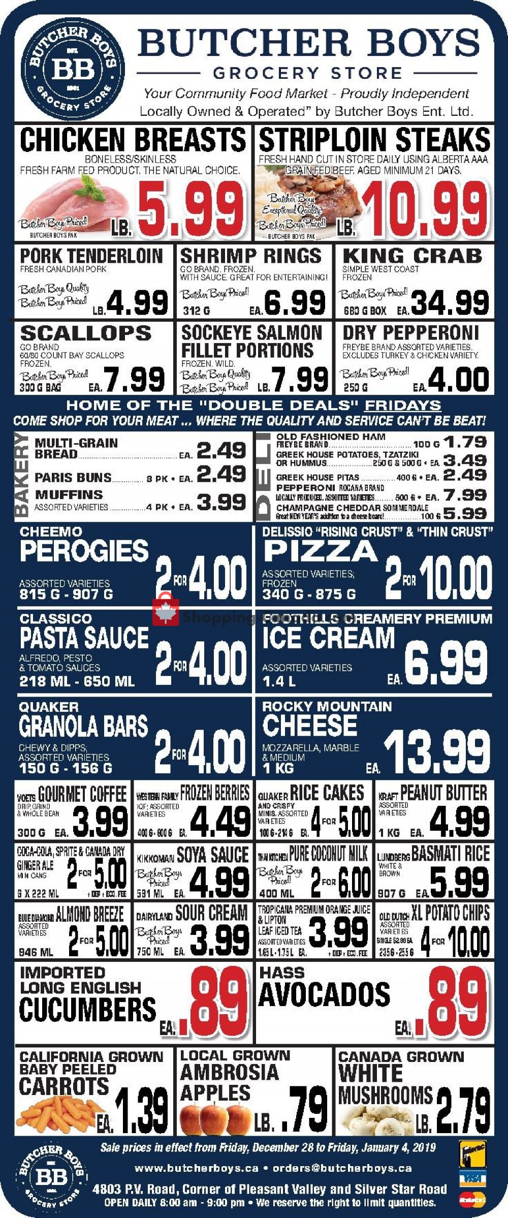 Butcher Boys flyer from Friday December 28, 2018 to Friday January 4, 2019 - page 1