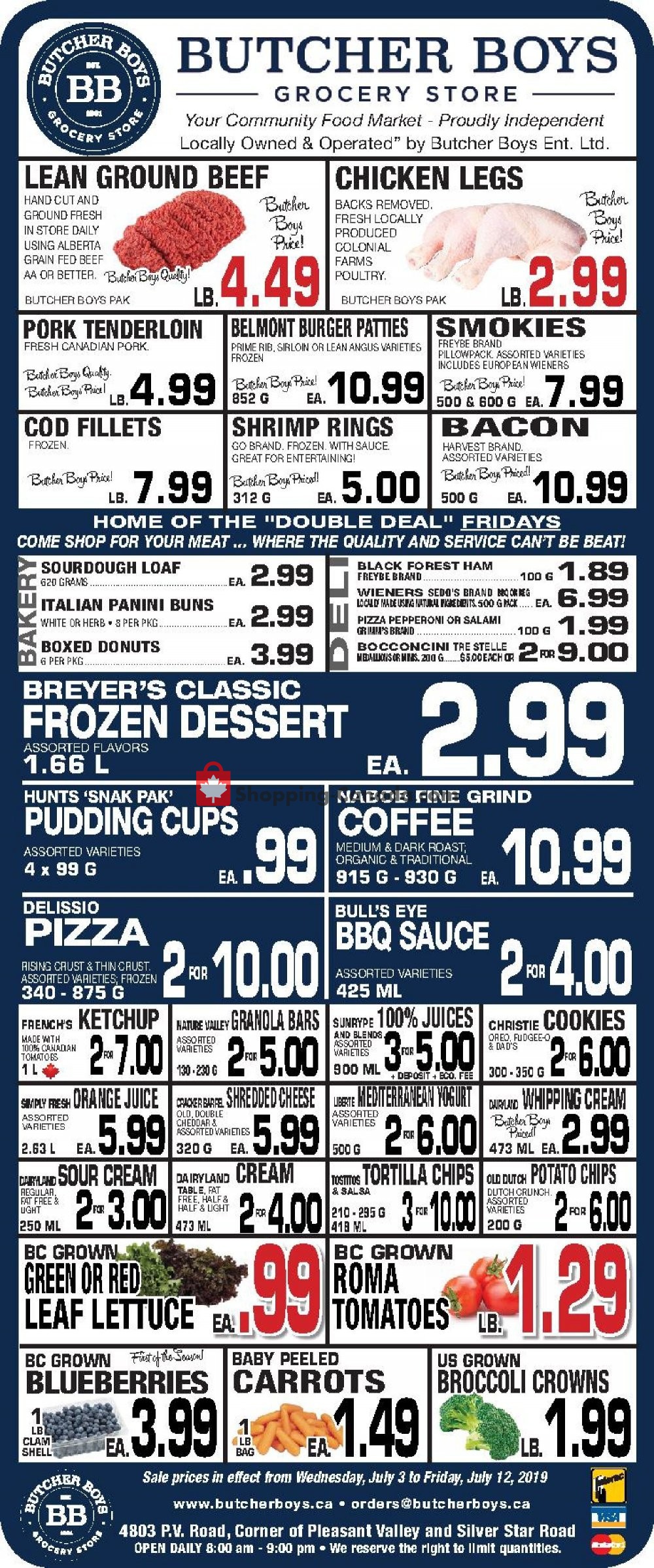 Butcher Boys flyer from Wednesday July 3, 2019 to Friday July 12, 2019 - page 1
