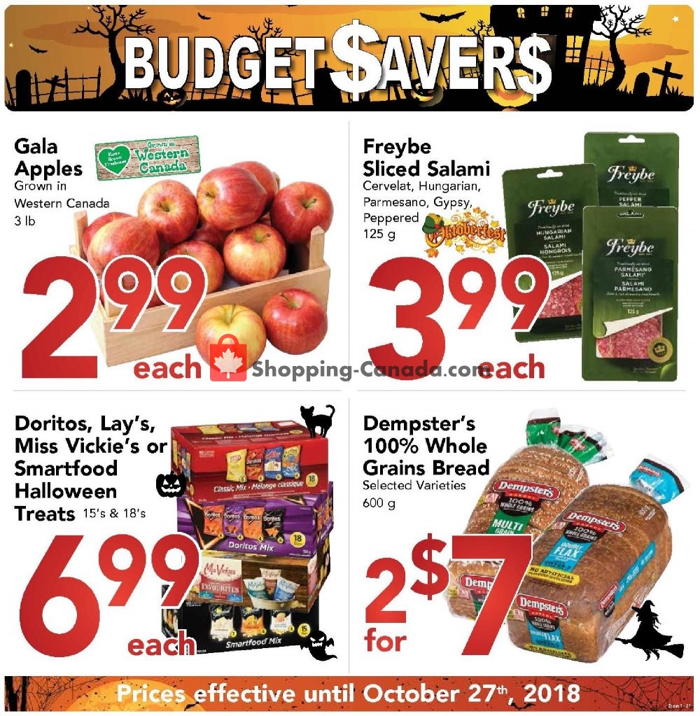 Buy-Low Foods flyer from Sunday September 30, 2018 to Saturday October 27, 2018 - page 1