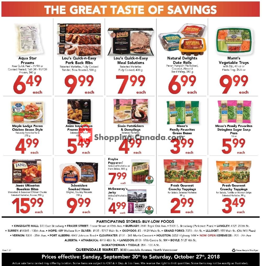 Buy-Low Foods flyer from Sunday September 30, 2018 to Saturday October 27, 2018 - page 8