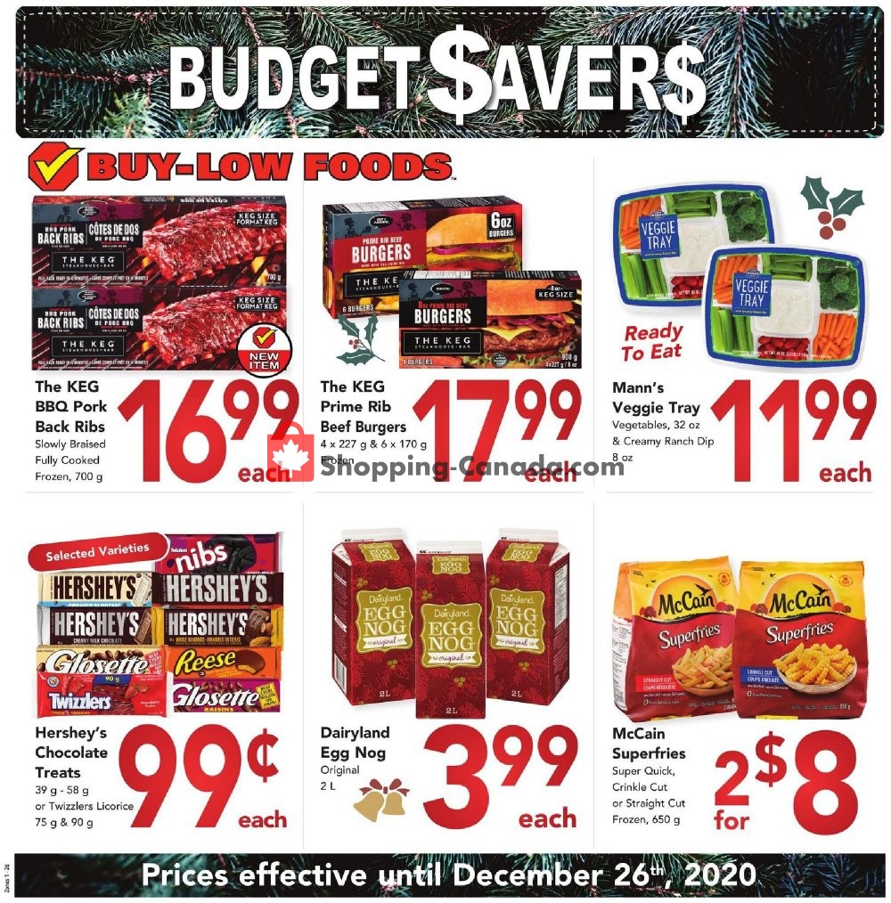 Buy-Low Foods flyer from Tuesday December 22, 2020 to Saturday December 26, 2020 - page 1