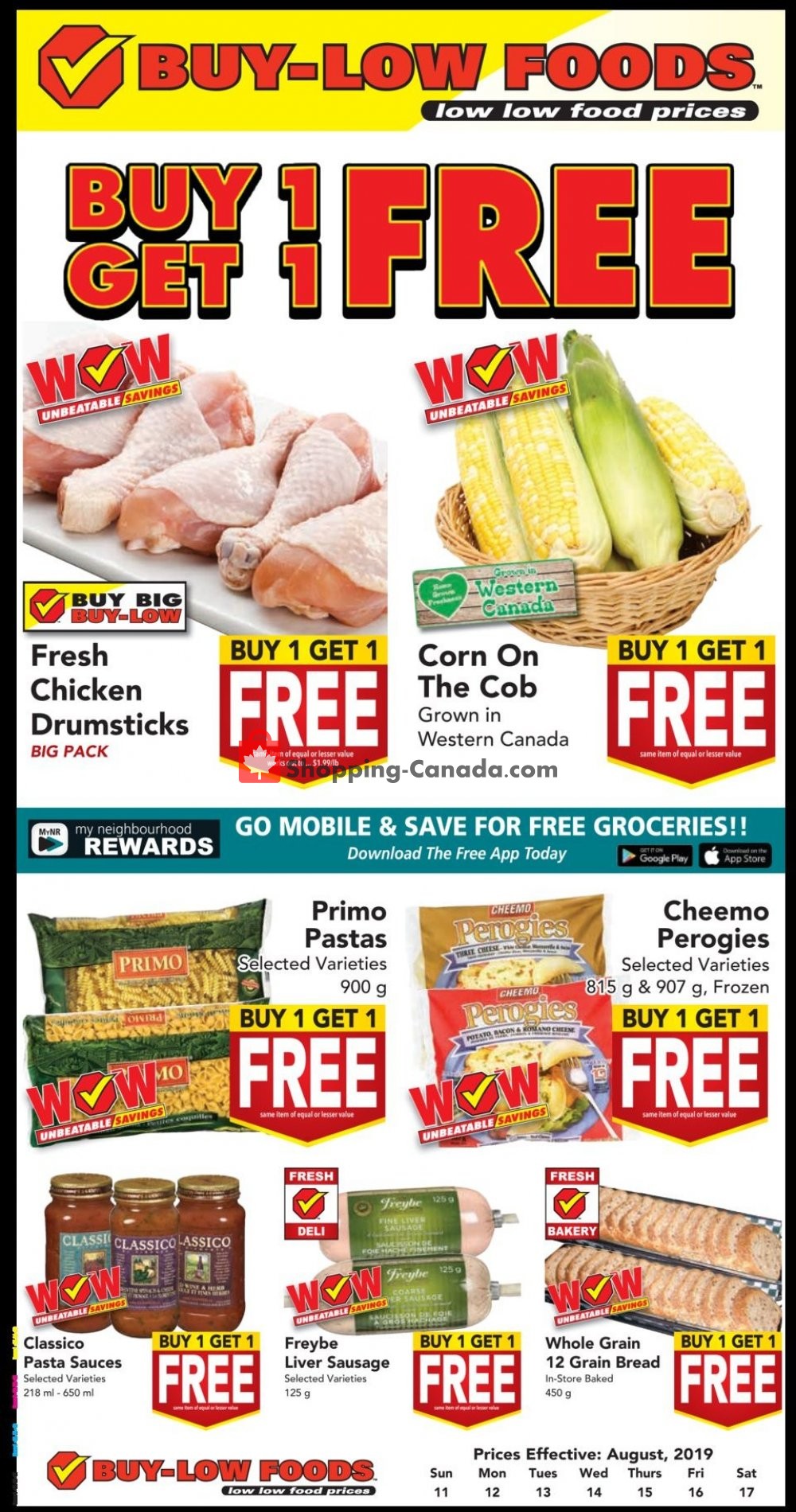 Buy-Low Foods flyer from Sunday August 11, 2019 to Saturday August 17, 2019 - page 1