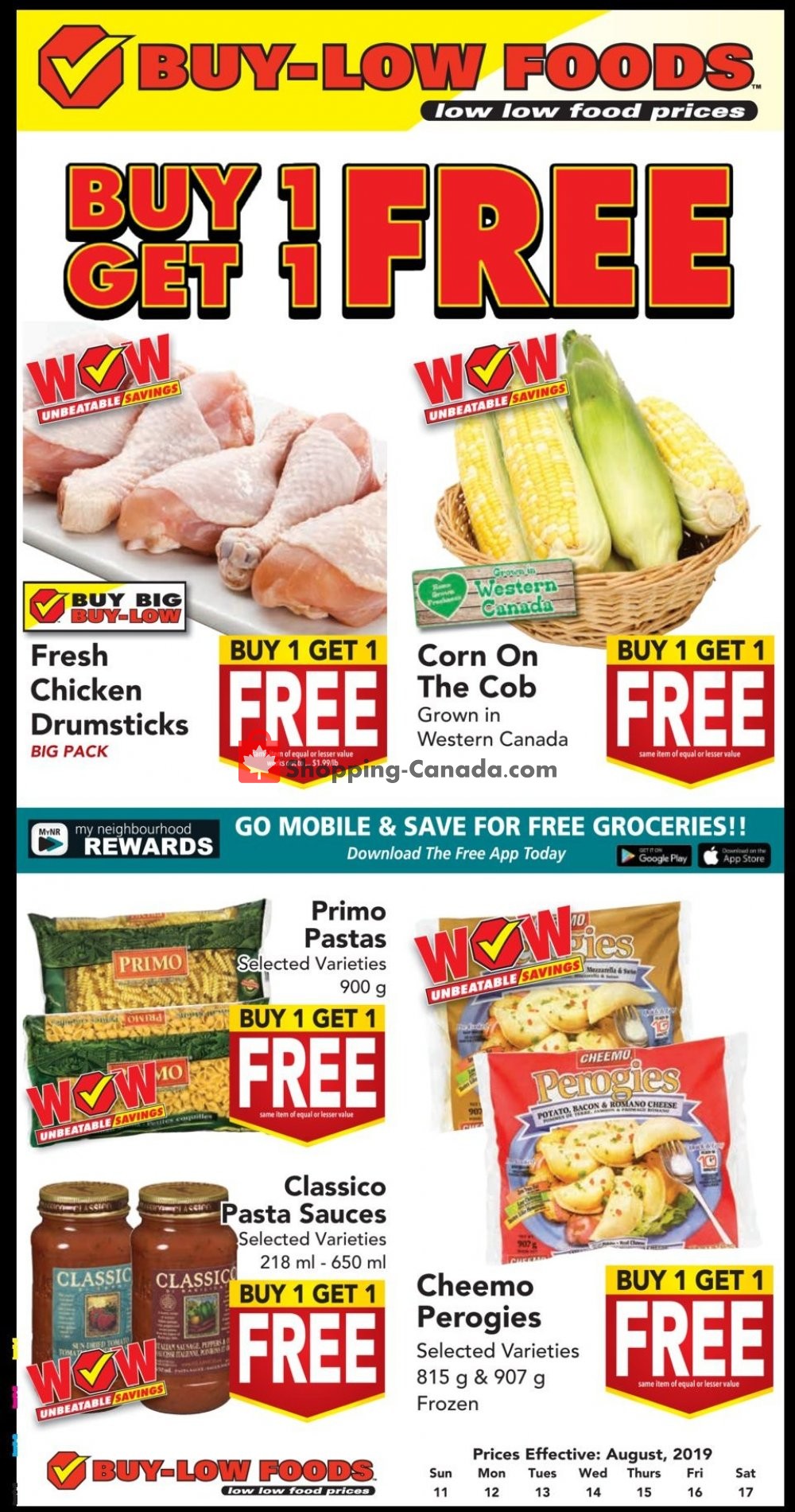 Buy-Low Foods flyer from Sunday August 11, 2019 to Saturday August 17, 2019 - page 1