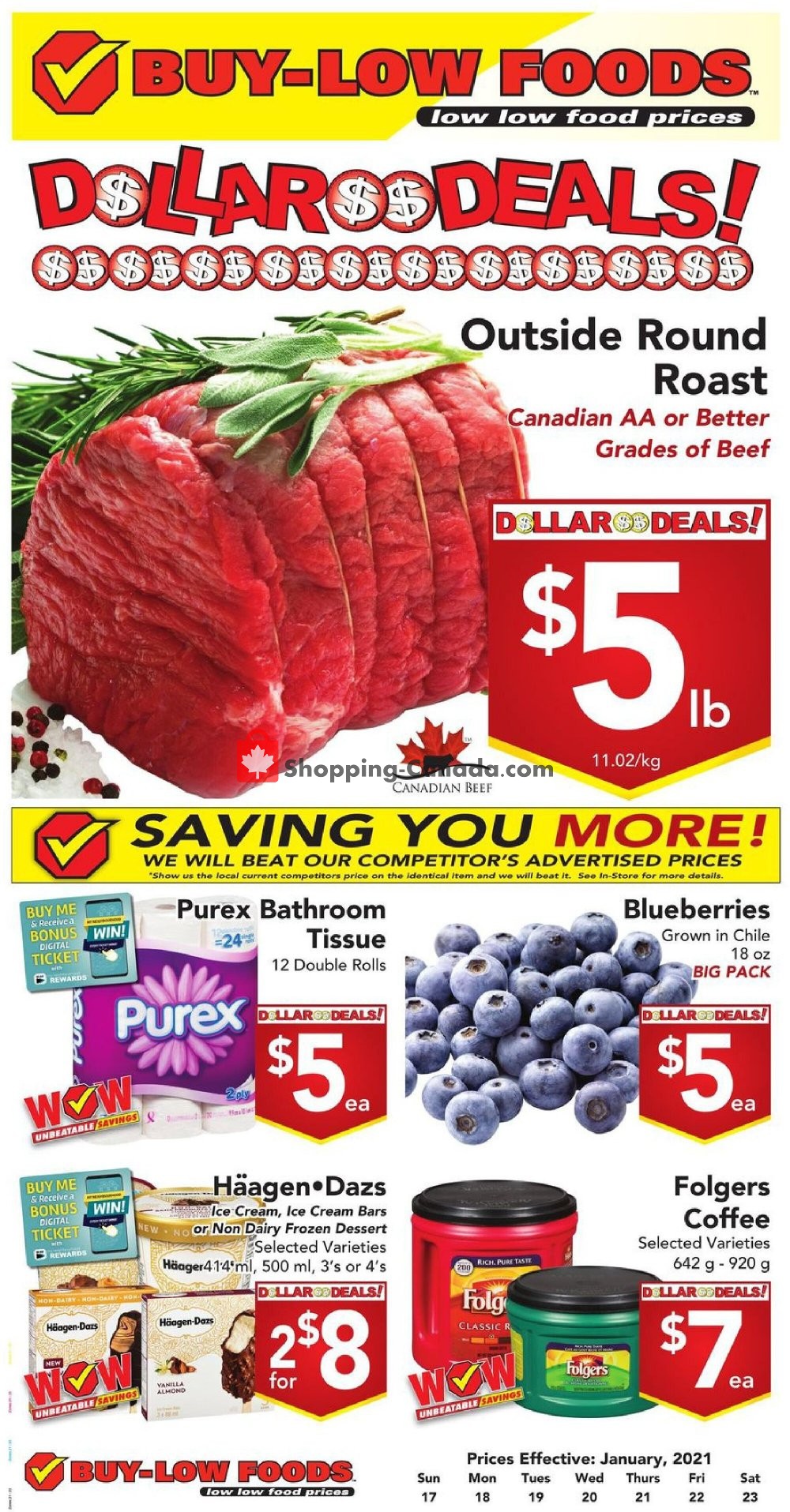 Buy-Low Foods flyer from Sunday January 17, 2021 to Saturday January 23, 2021 - page 1