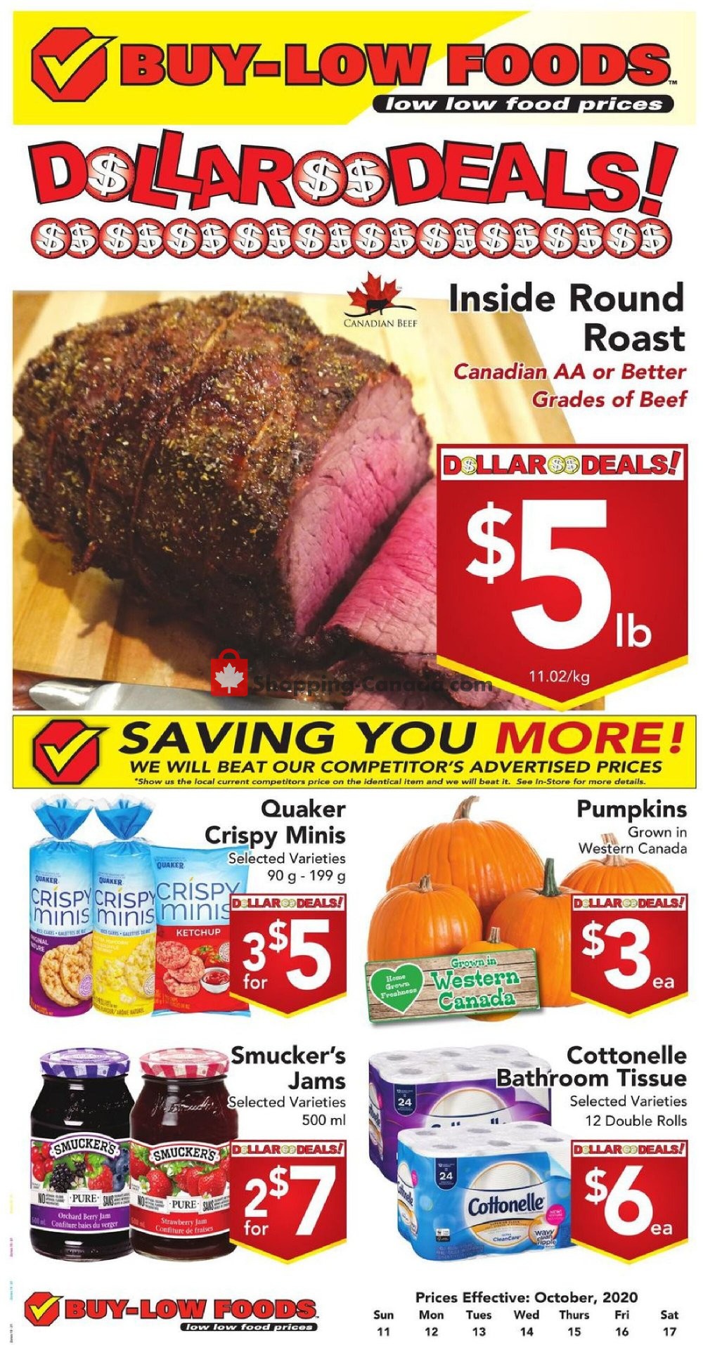 Buy-Low Foods flyer from Sunday October 11, 2020 to Saturday October 17, 2020 - page 1