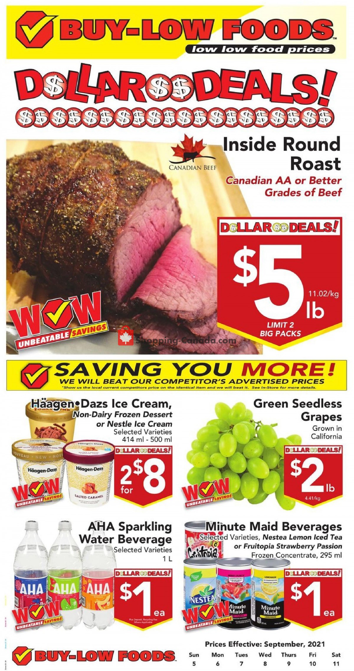 Buy-Low Foods flyer from Sunday September 5, 2021 to Saturday September 11, 2021 - page 1